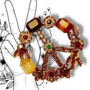 Beautiful PEACE ✌️Gemstone Brooch
